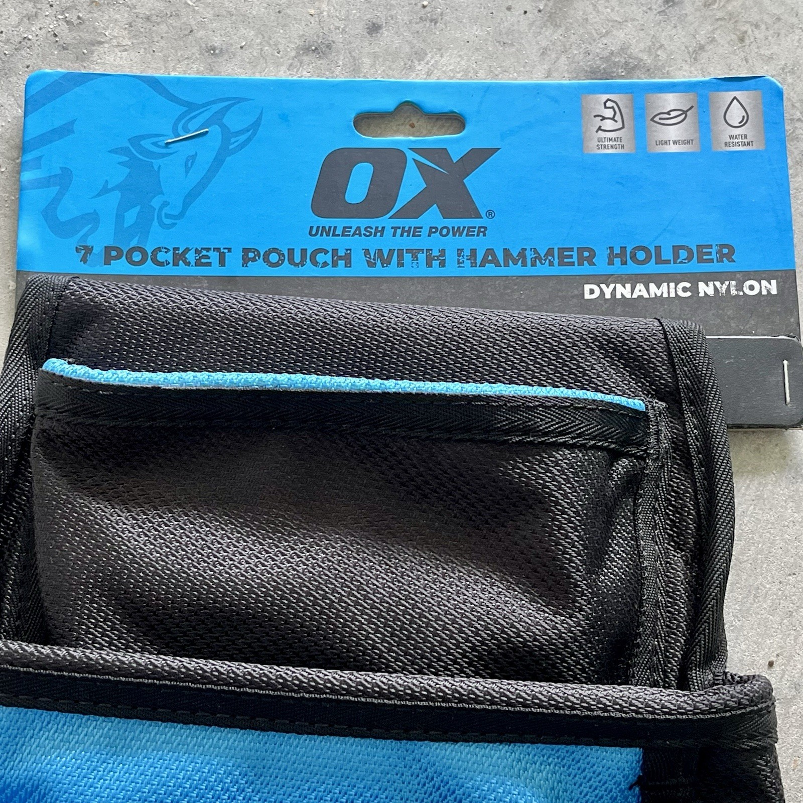 OX Tools Dynamic Nylon 7 Pocket Tool Pouch with Hammer Holder