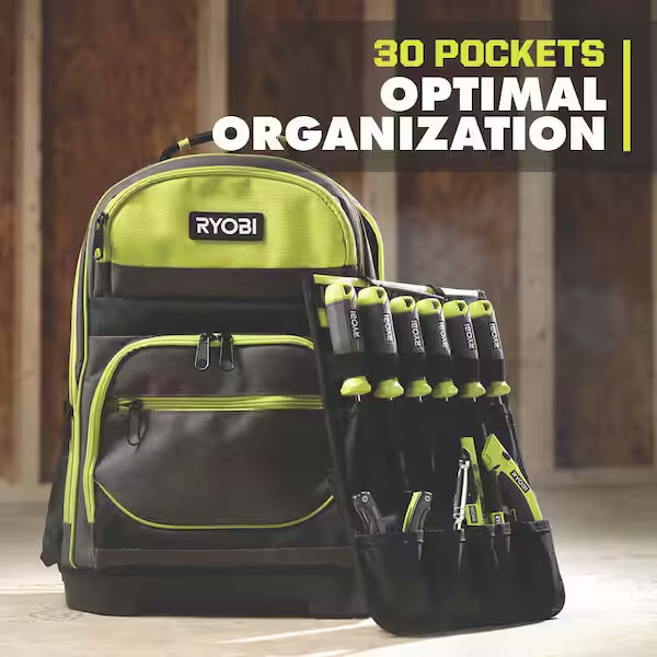 RYOBI 16 in. Backpack with Tool Organizer