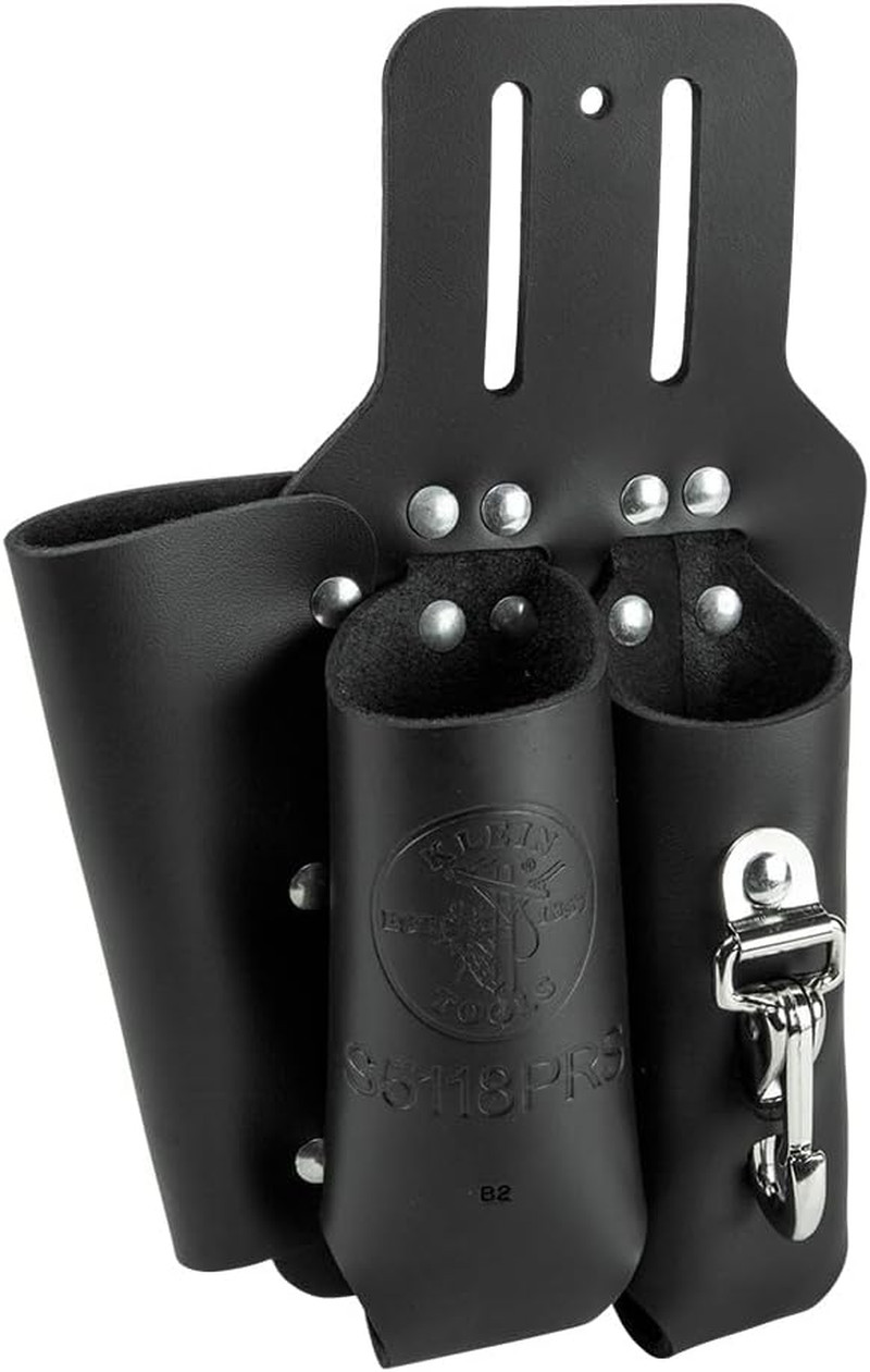S5118PRS Leather Tool Holder with 3 Pockets for Pliers, Folding Rule, Screwdrive