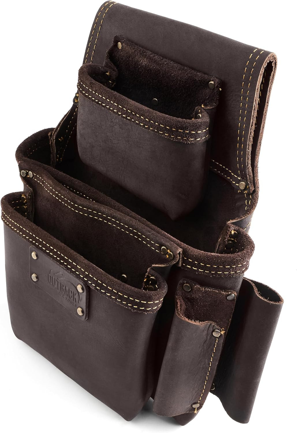 Pro Full Grain Leather Tool Pouches – Made with Double Stitching and Rivet Reinf