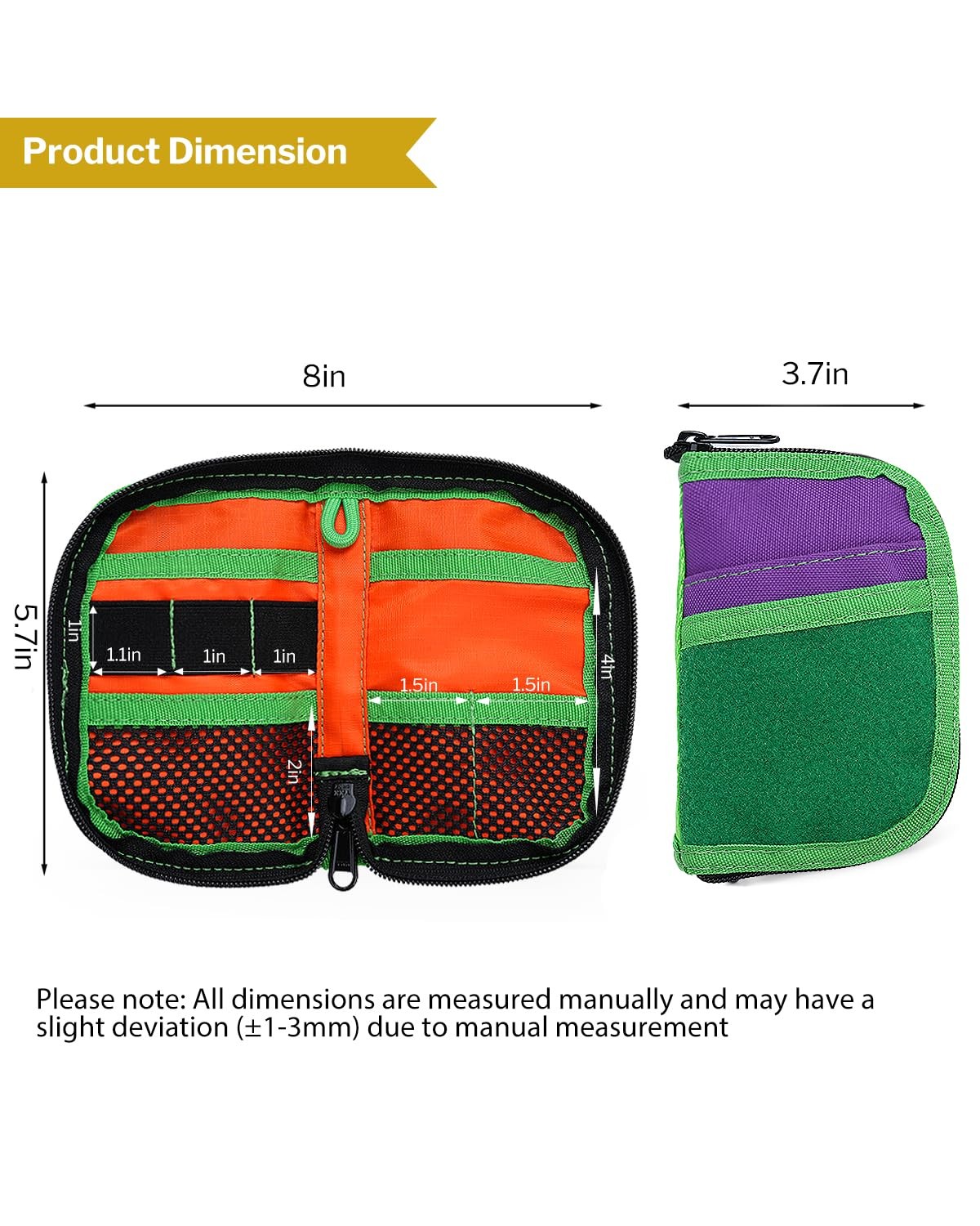 VE10 EDC Pouch Small Pocket Tool Pouch with 10 Compartments, Men’s Pocket Org…