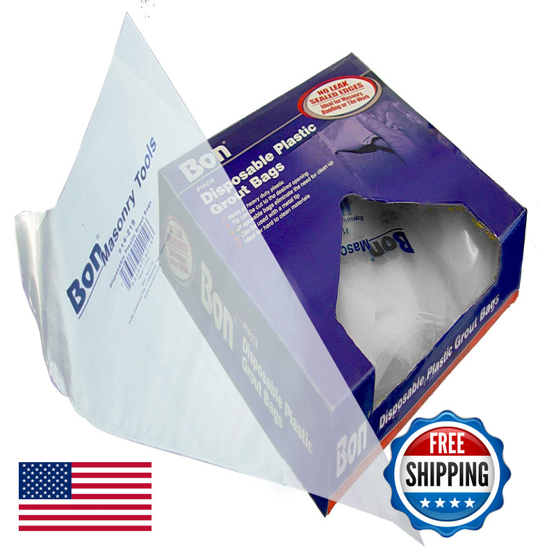 Bon Disposable Plastic Grout Bags Heavy Duty 21 In. X 11 In. Pack Of 50