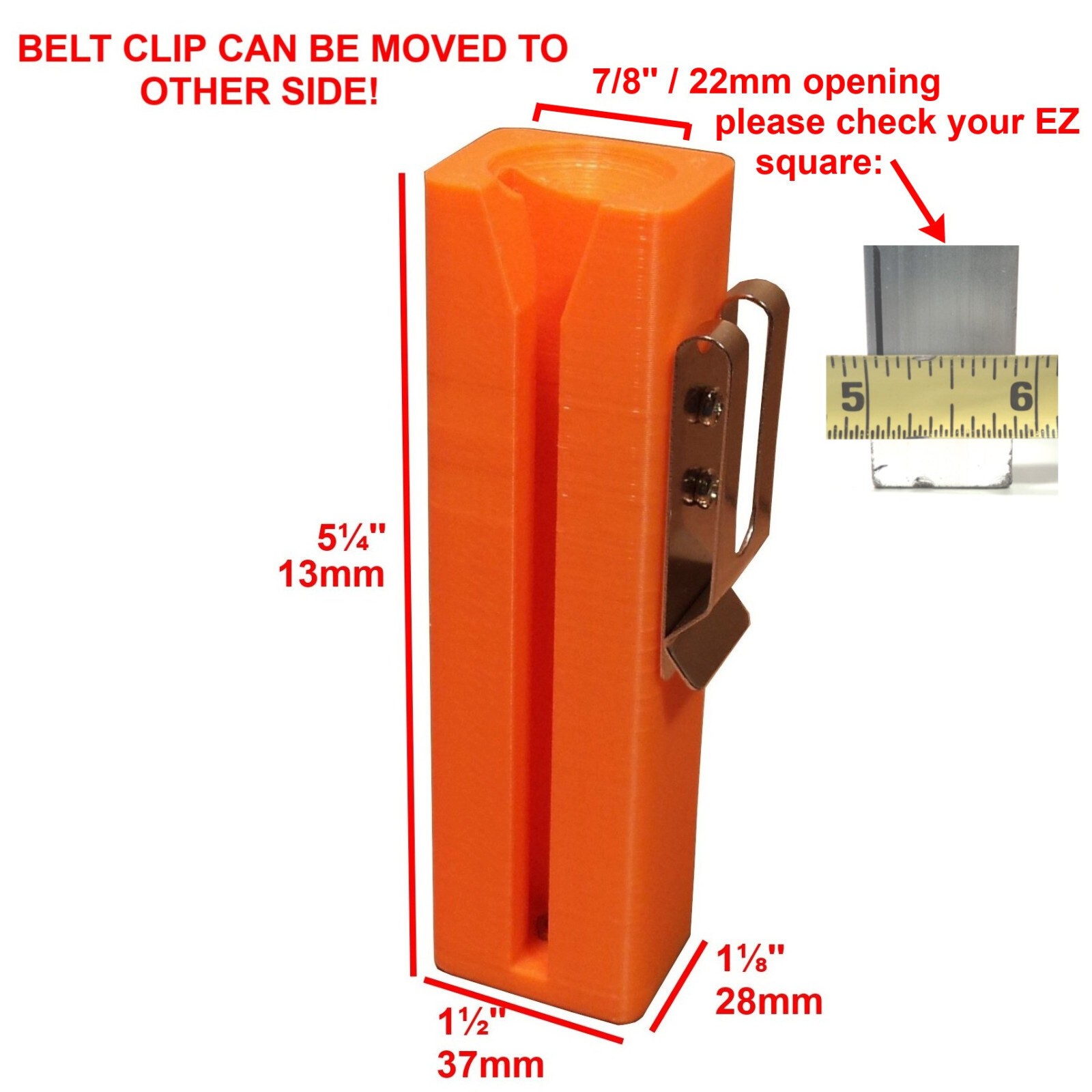7” EZ SQUARE BELT HOLDER Tool Clip METAL PARTS for 7″ Speed Square Made in USA!