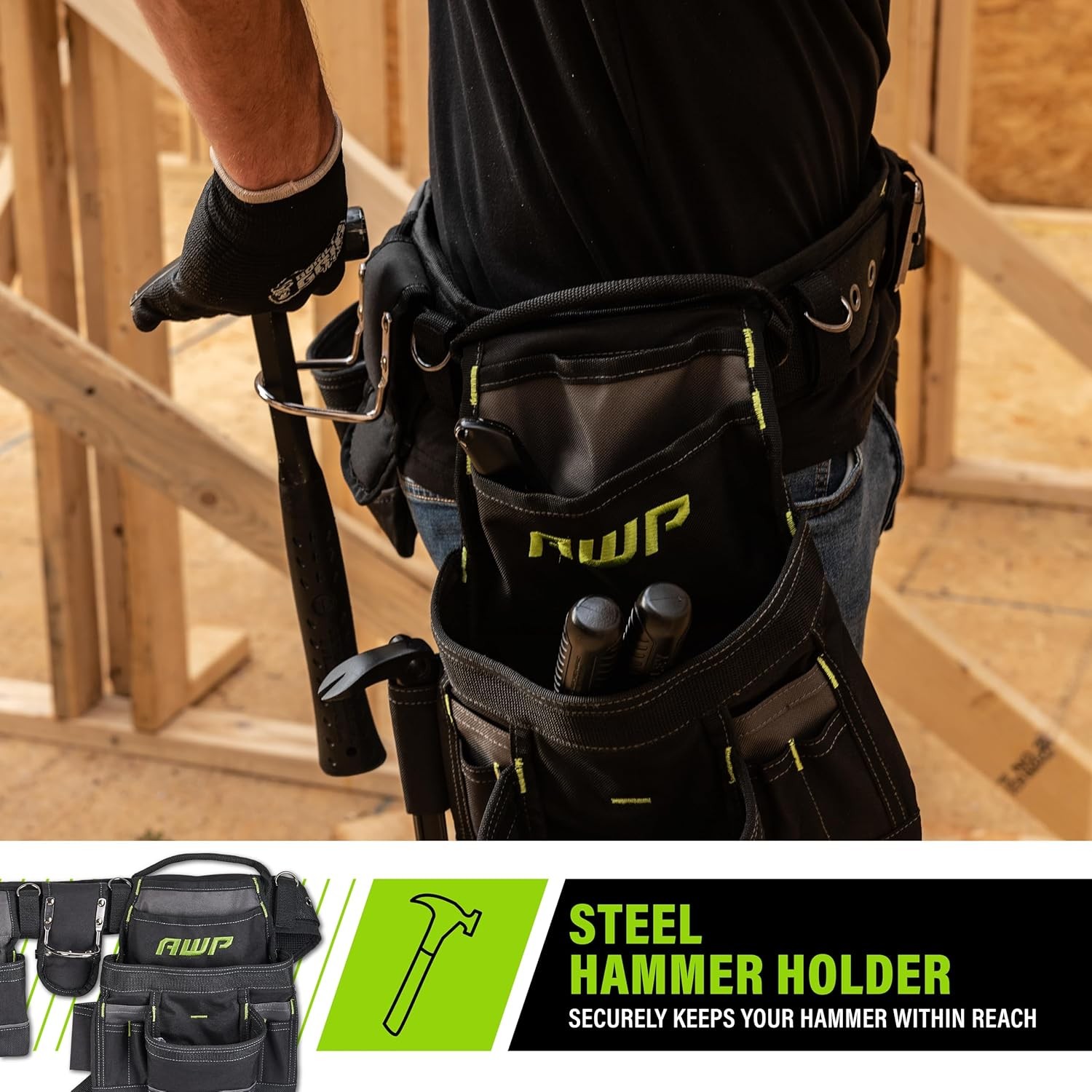 Carpenter Rig Working Padded Tool Holder Belt Suspender Waist Pouch
