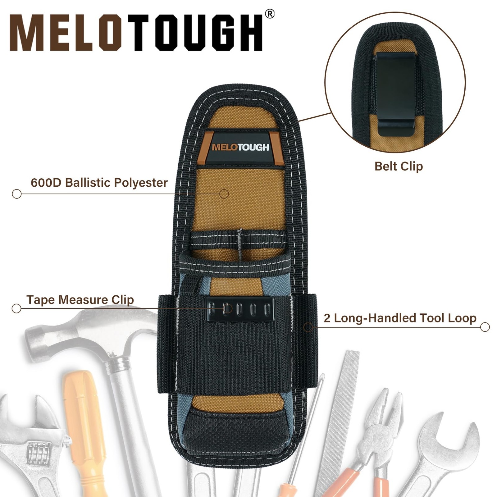 Small Electrician Tool Pouch with Belt Clip Mini Tool Holder Clip-On Holster