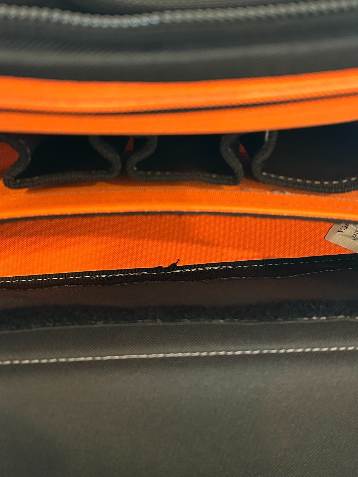 WELKINLAND 15-Pockets Electrician Tool Box Shoulder Tote Bag Large Black Orange