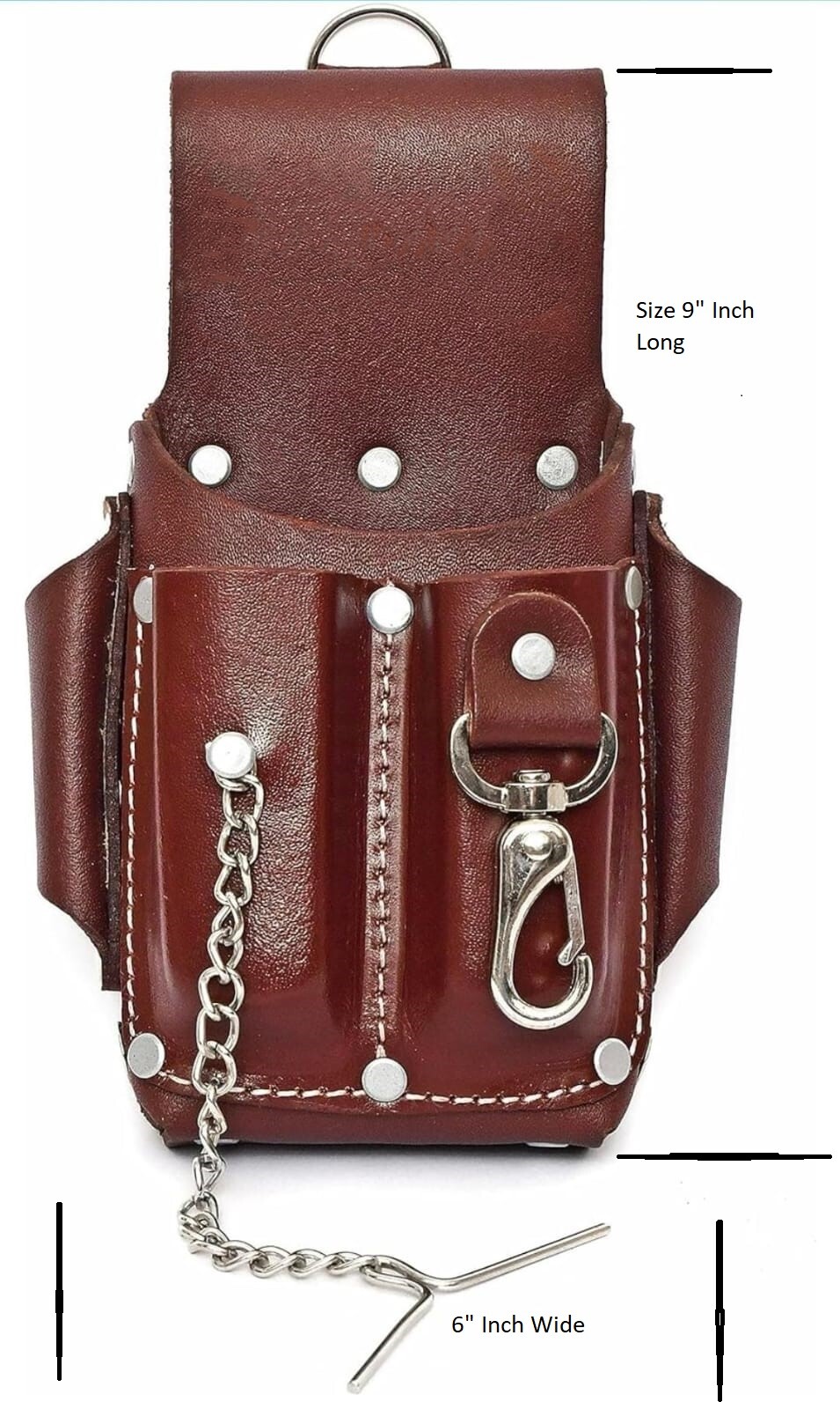 Leather Pouch Heavy Duty Tool 5 Pocket Electrician Carpenters Tool Pouch