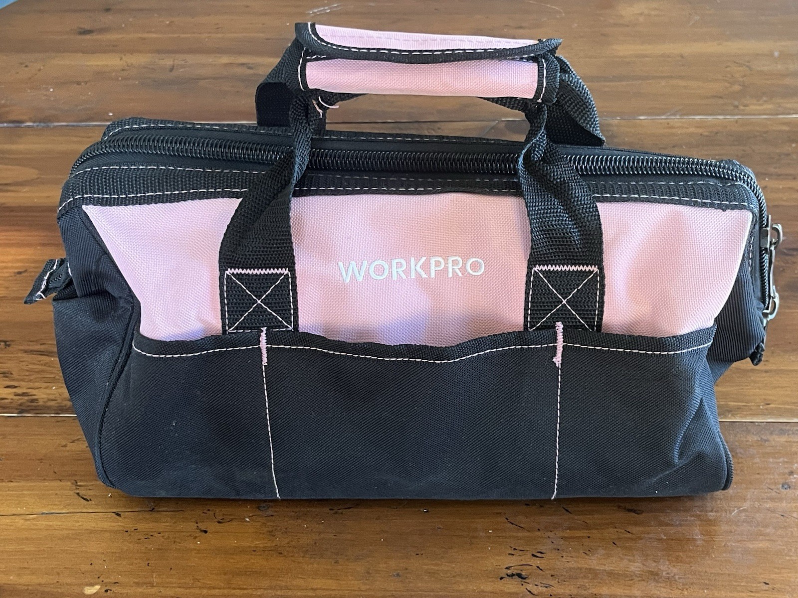 WORKPRO 13-in Tool Bag Pink Soft Cloth Wide Mouth With Tool Set Over 22 Pieces