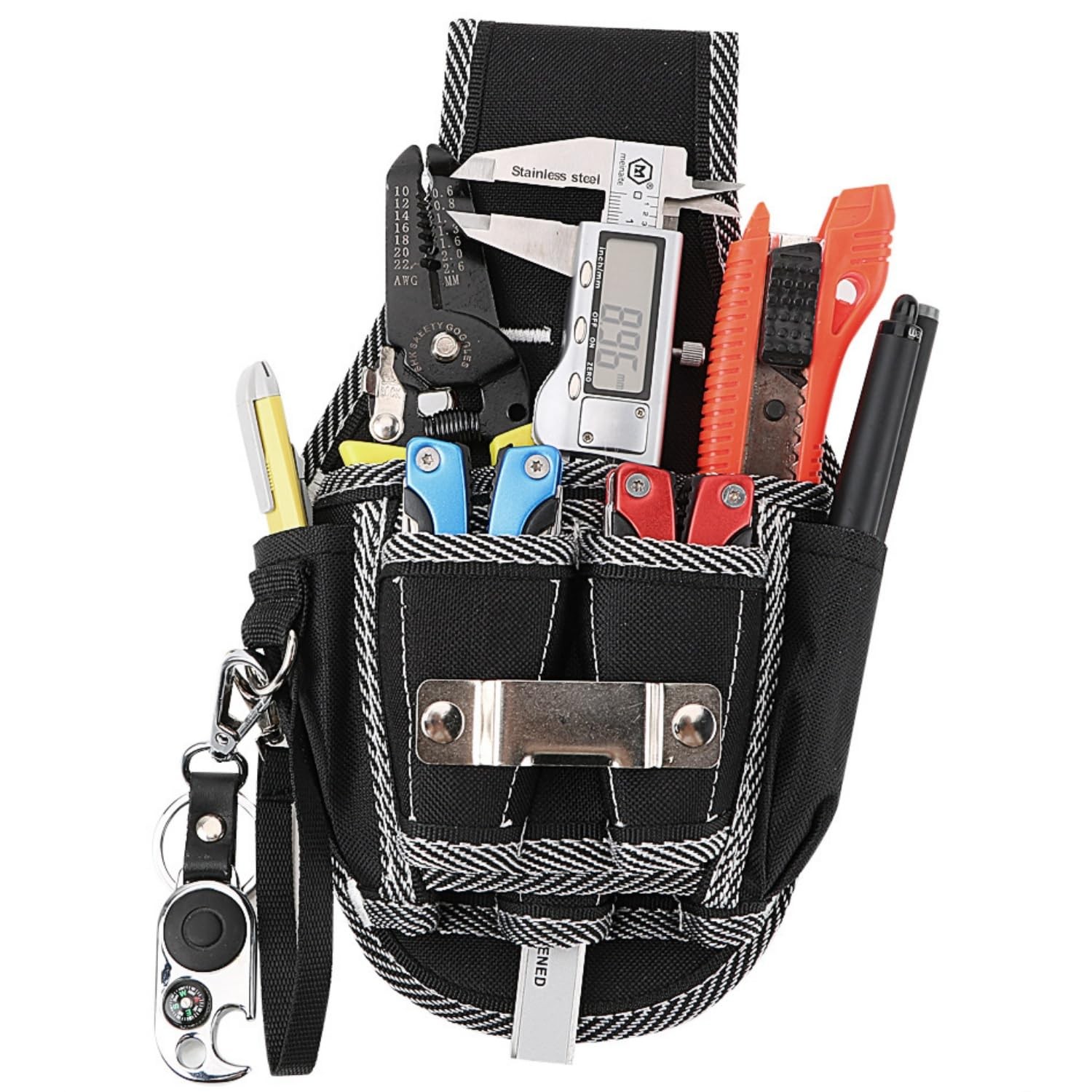 Professional Tool Pouch with 7 Pockets,Oxford Canvas Small Tool Bags, Waterpr…
