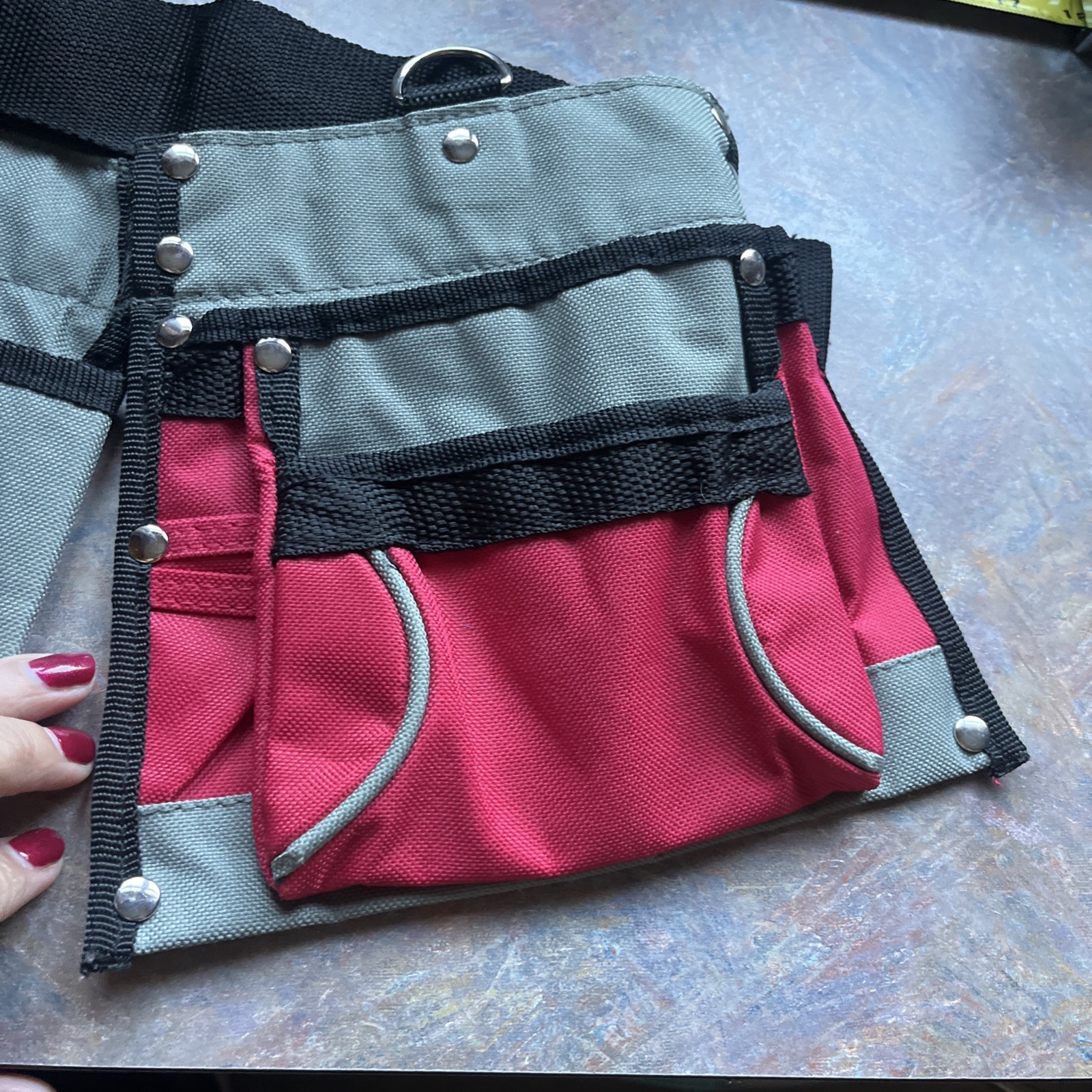 🔥 Youth Red Toolbox Canvas Adjustable Tool Belt Pouch Belt One Size 8+ Kids