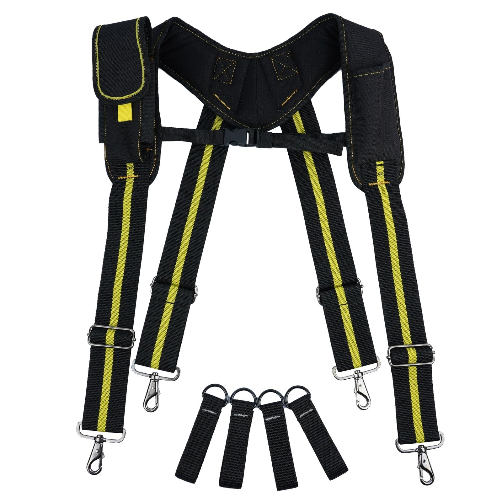Trigger Snap Hook End Construction Work Suspender With Gel Pad Detachable Phone