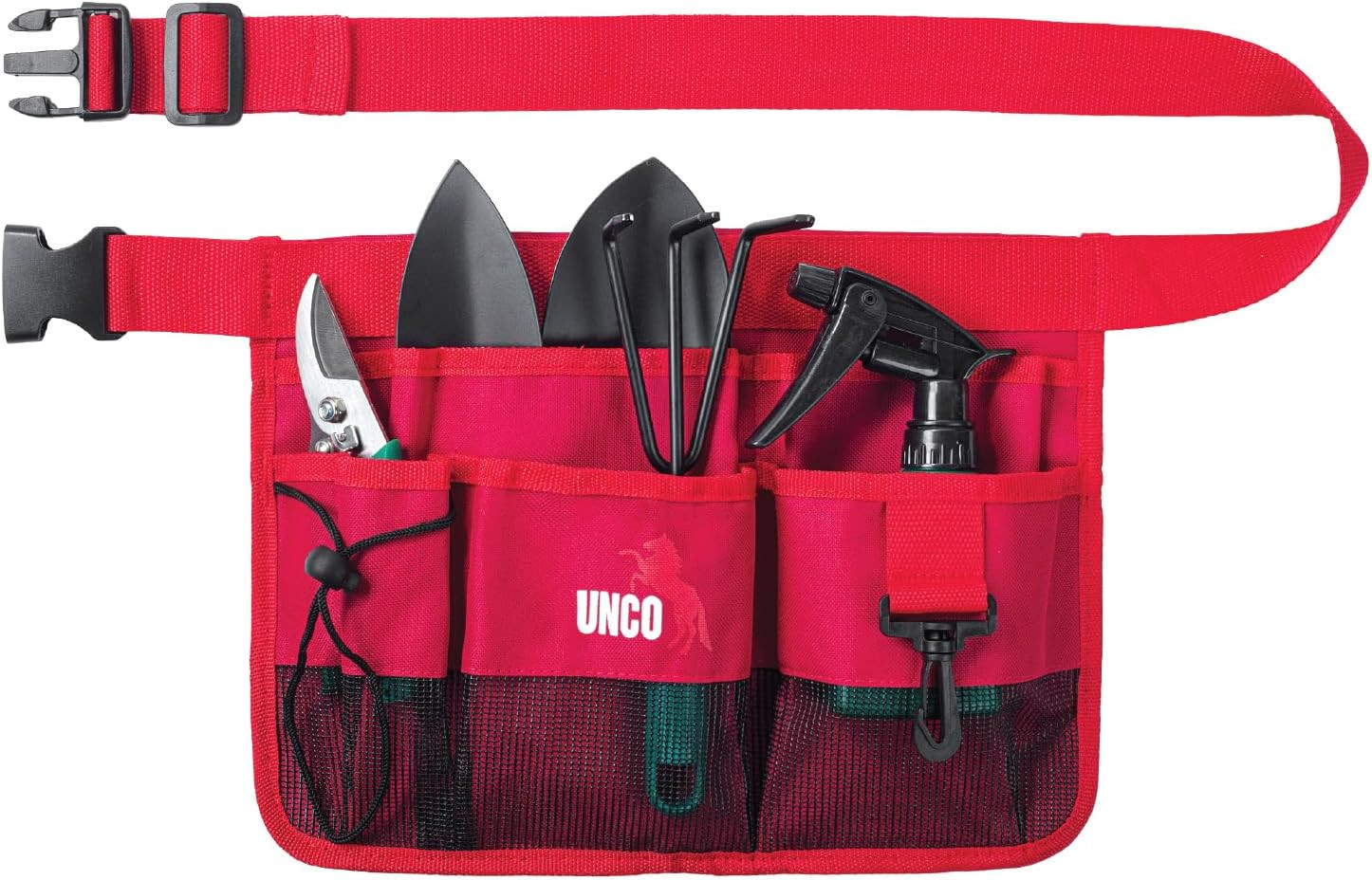 – Adjustable Gardening Belt, Red, 7 Pockets, Wear, Cut and Water Resistant, Gard