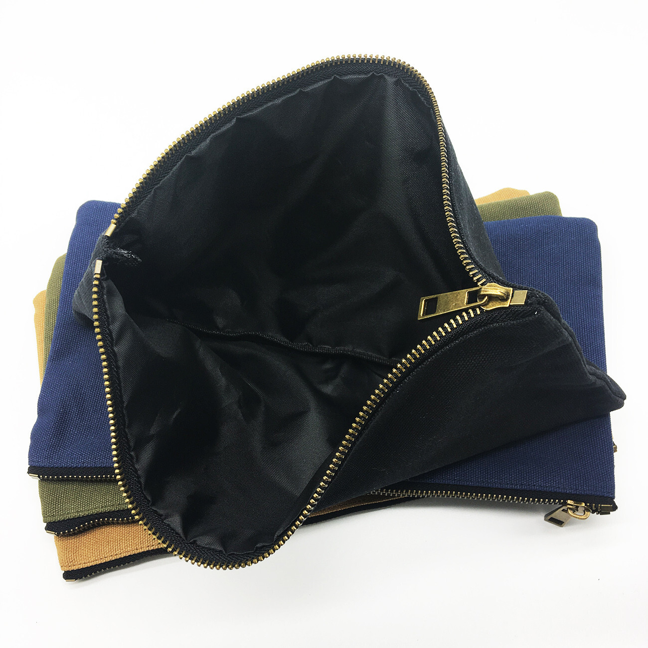 Double layer Canvas Tool Bag with Metal Zippers Hardware storage 12x 6.5 inch