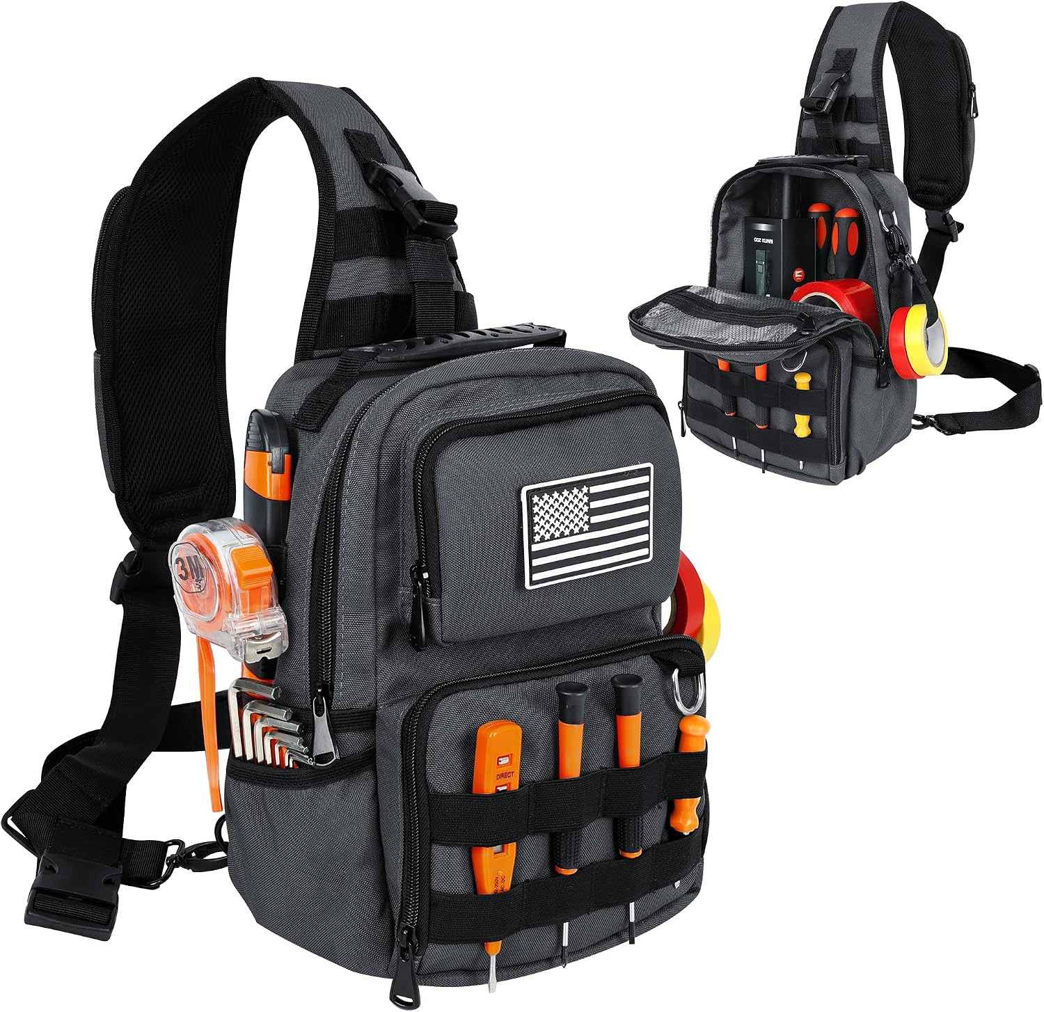 Small Tool Bag, Shoulder Tool Bag Organizer for Electricians, Small Tactical Sli