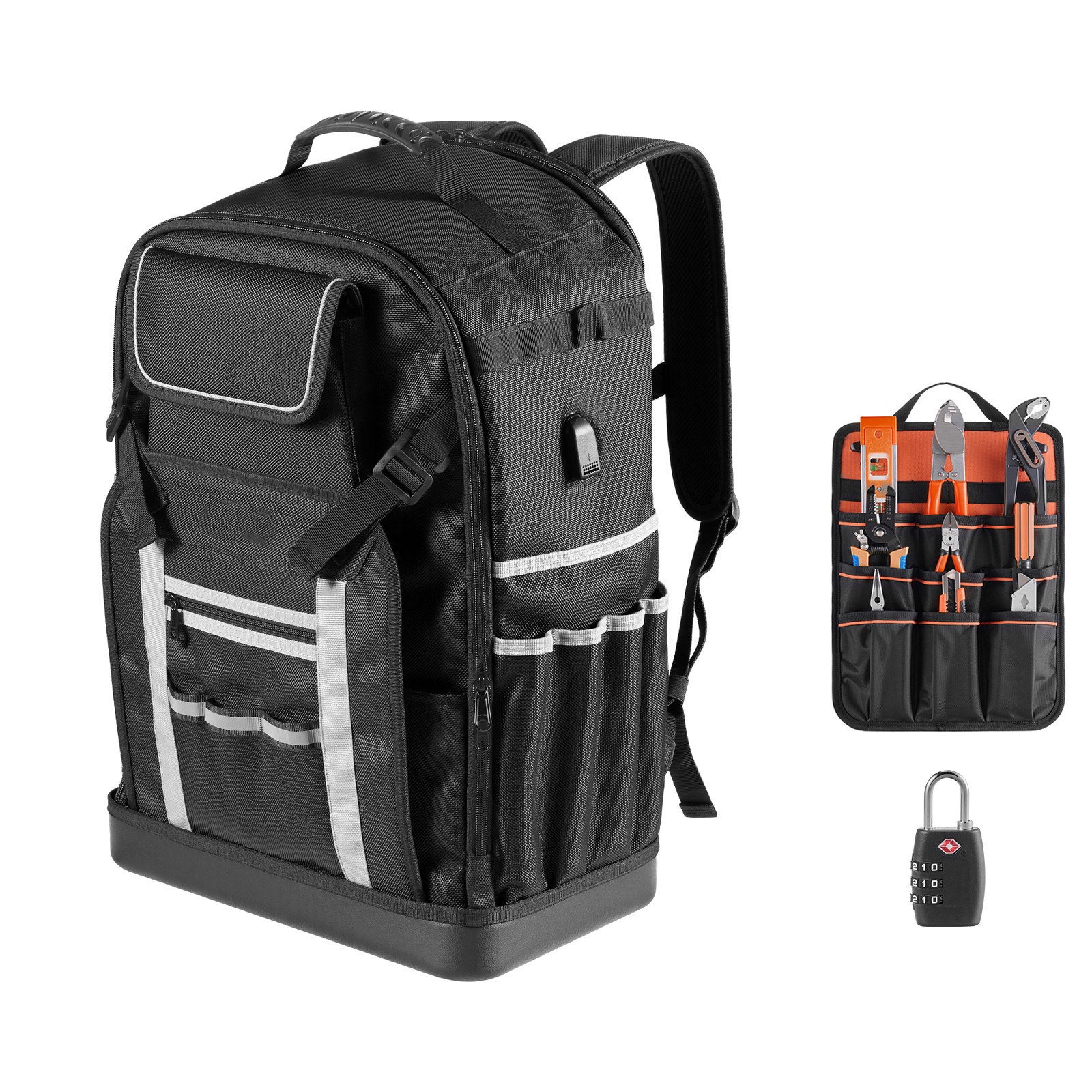 Uimoso Tool Backpack with 56 Pockets, Water-Resistant Design for Electricians