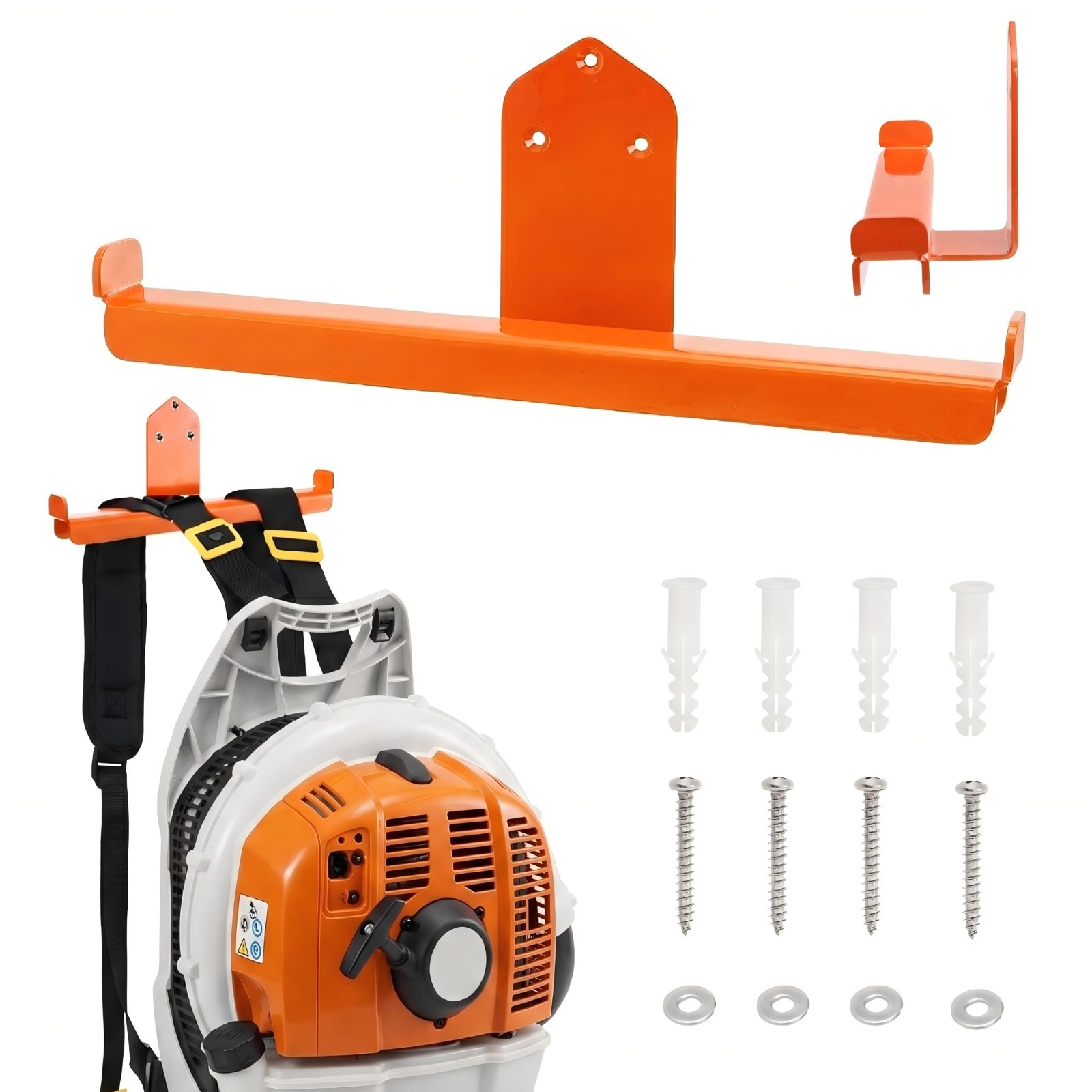 Heavy Duty Backpack Leaf Blower Wall Mount Rack Garage Organizer 150lb Steel New