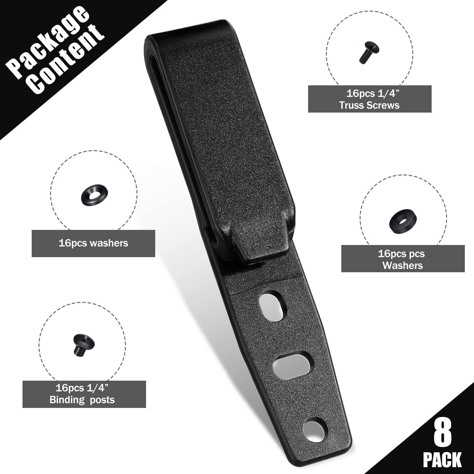 8 Pcs Holster Belt Clips Knife Belt Clip Holster Hardware Adjustable Molle Ad…