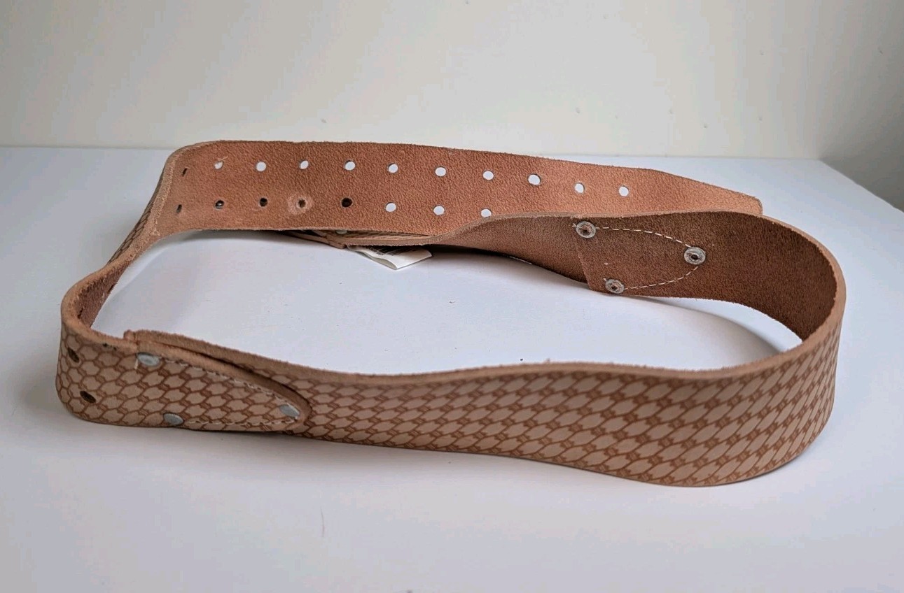McGuire-Nicholas 2″ Leather Prof Work Belt Tool Belt in Saddle Raw Cow Hide 46”L