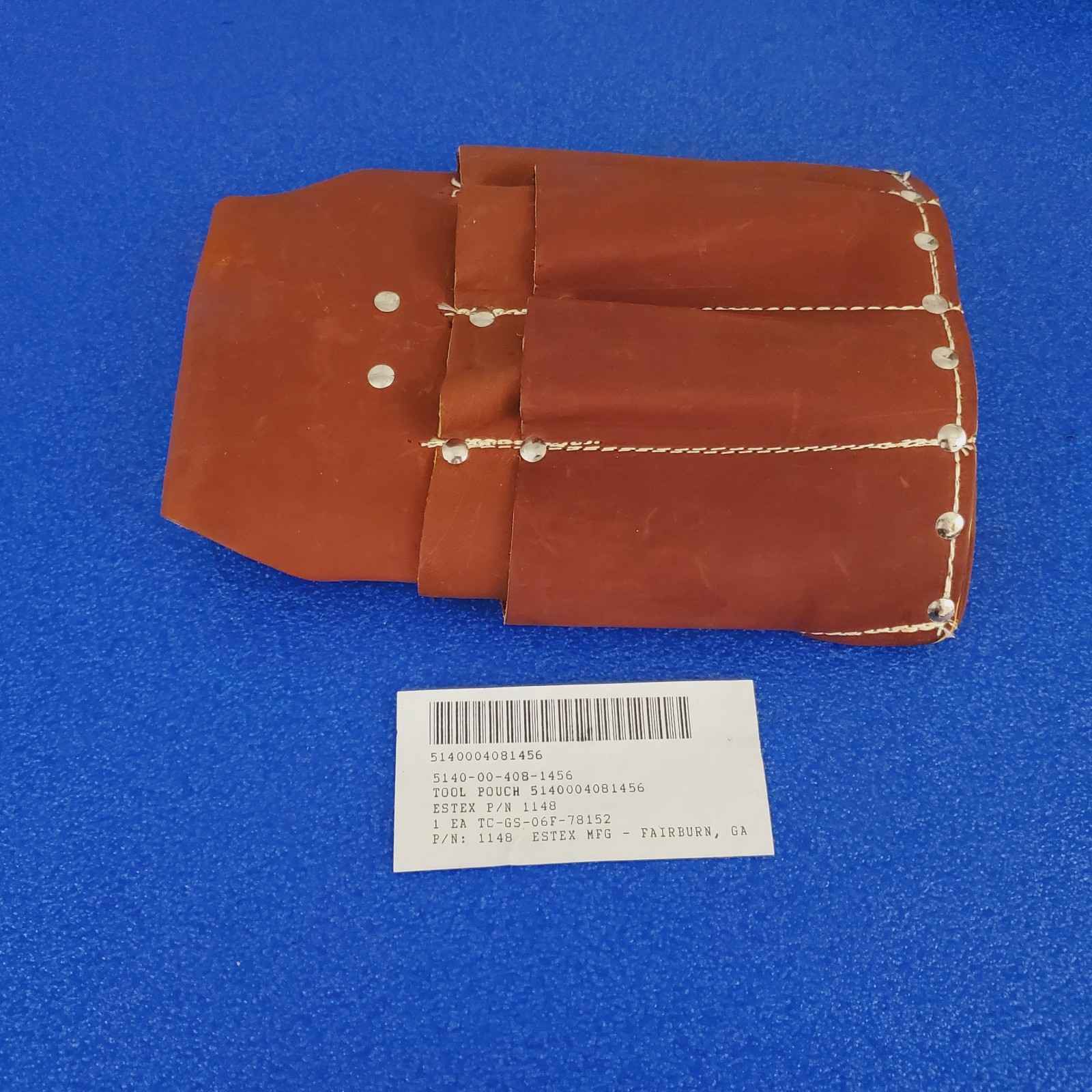 NOS Estex 1148 Leather Tool Pouch 7 Pckt Military Linesman 5140-00-408-1456 USA