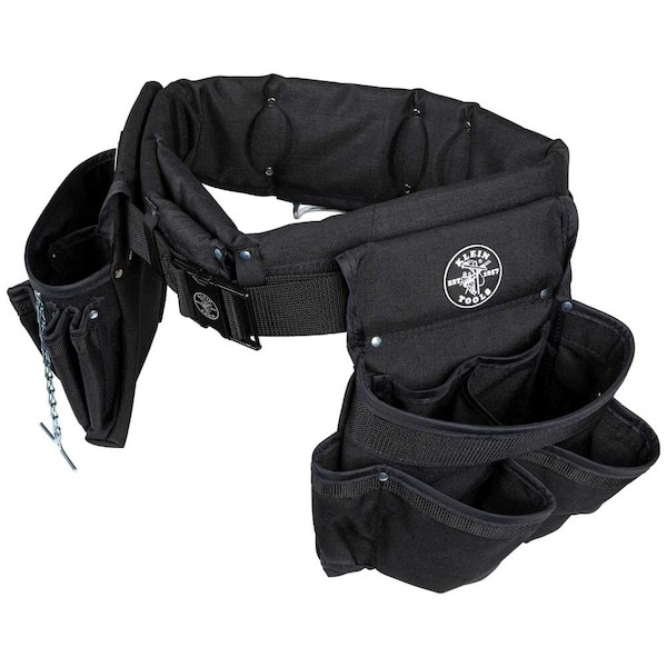 Klein Tools 5710L Black Ballistic Nylon Tool Belt, L, 27 Pockets, 5710L