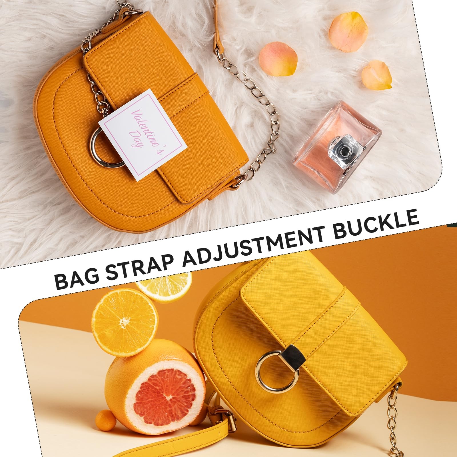2 Pcs Spring O Ring Clip for Purse Strap 1 Inch Round Snap large, gold
