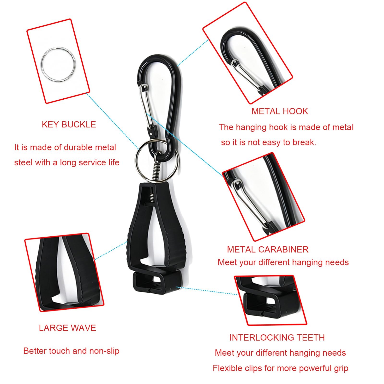 5 PCS Glove Clips, Work Glove Grabber Holder Clip for Worker Belt Pants Labor…