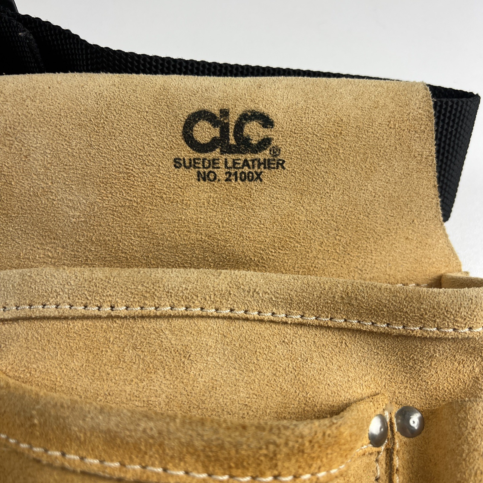 CLC custom leathercraft Suede Tool Bag & Poly Web Belt 3 Pocket Tan