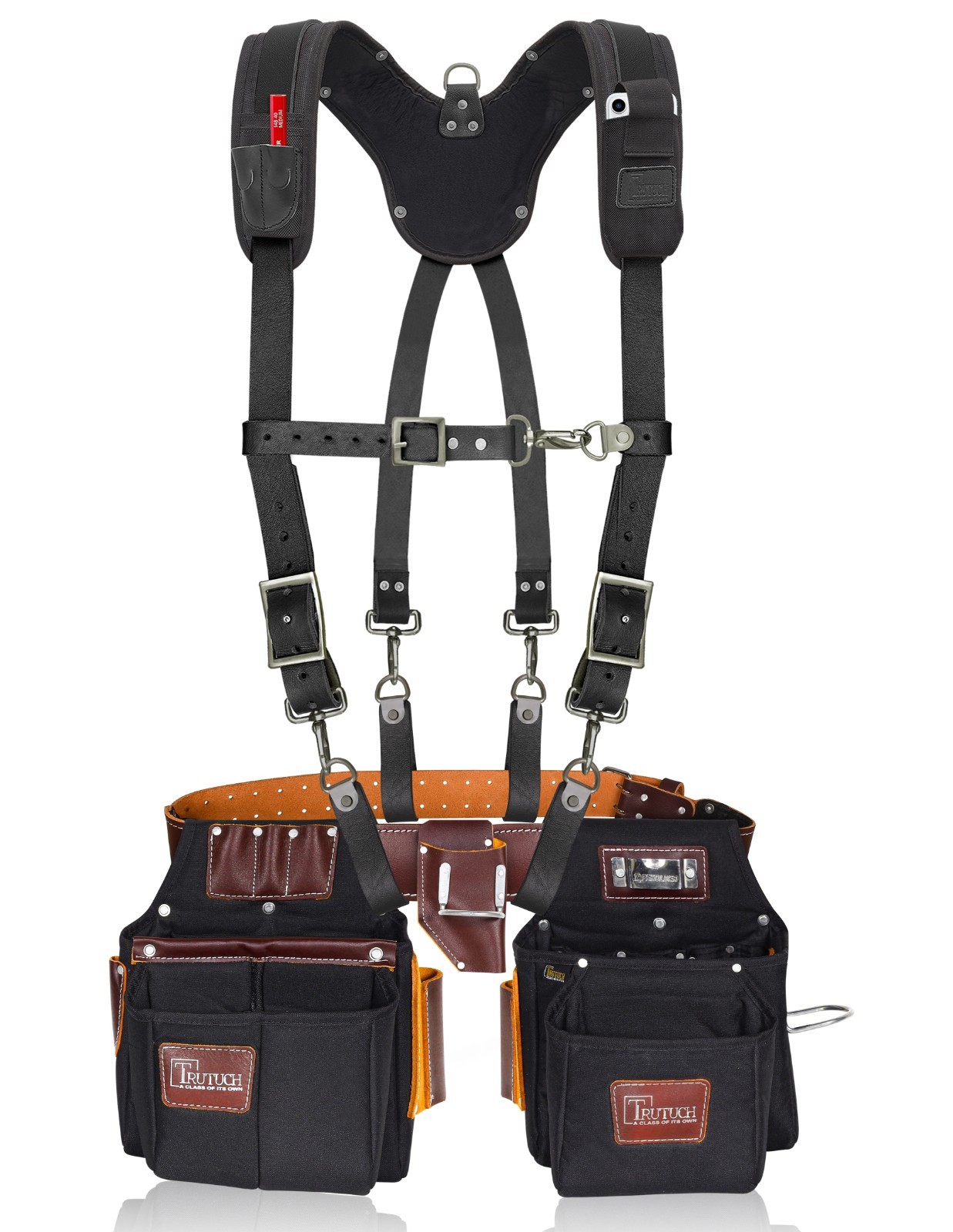 TRUTUCH Nylon and Leather Tool Belt with Leather Work Suspender | Construction