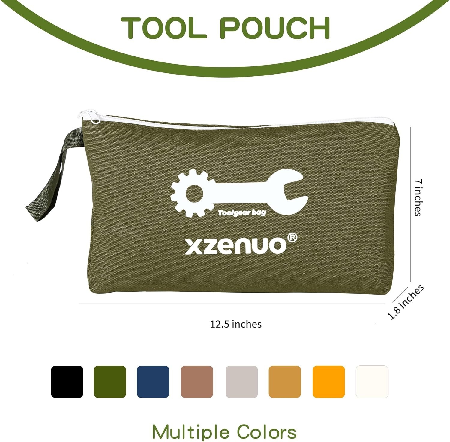 Multifunctional 12.5″ Tool Organizer Pouch – Stylish Cotton Canvas Zipper Bag