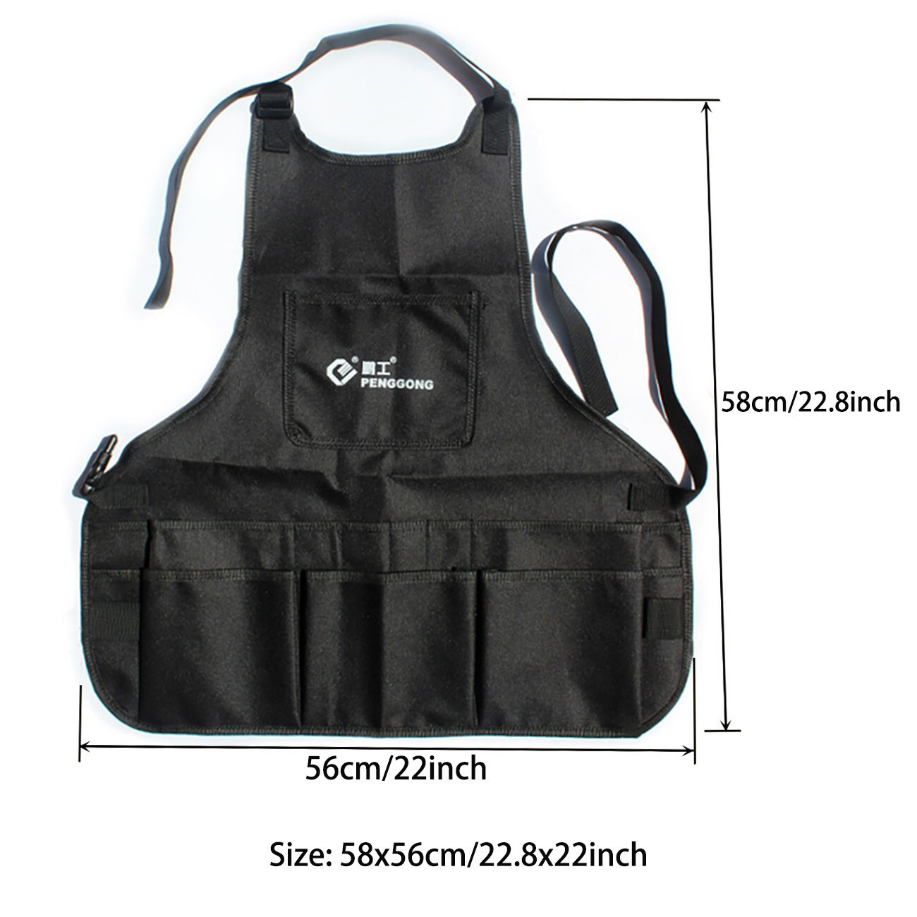 Portable Apron Tool Bag Multiple pocket waterproof 600D Oxford cloth for Garden