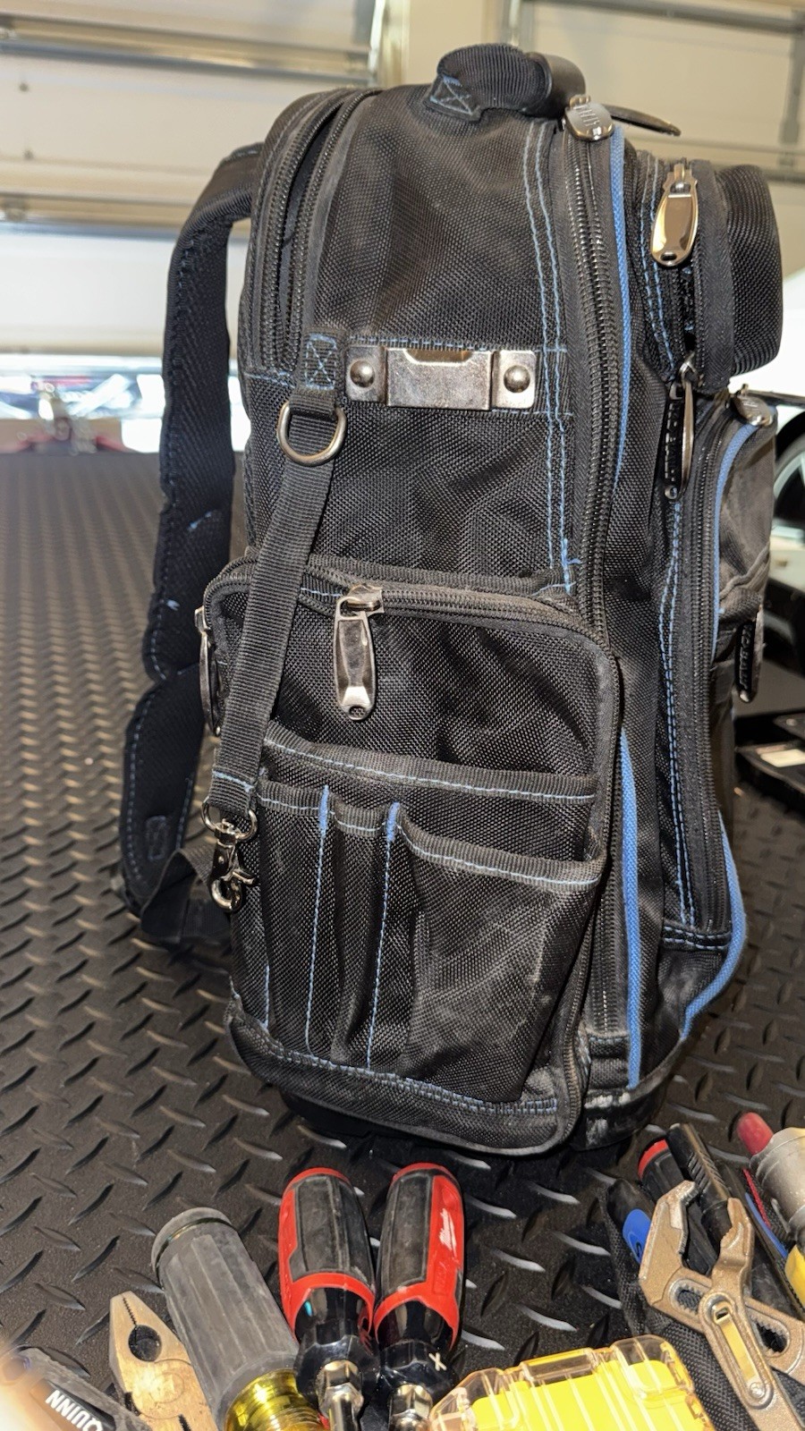Kobalt Heavy Duty Tool Backpack with Milwaukee & DeWalt Hand Tools Bundle