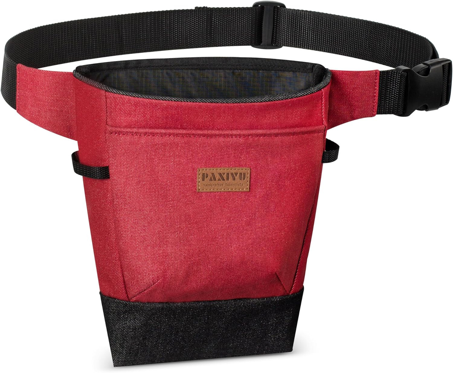 Garden Tool Belt for Women & Men, Burgundy Red Denim Apron with Pockets, Structu