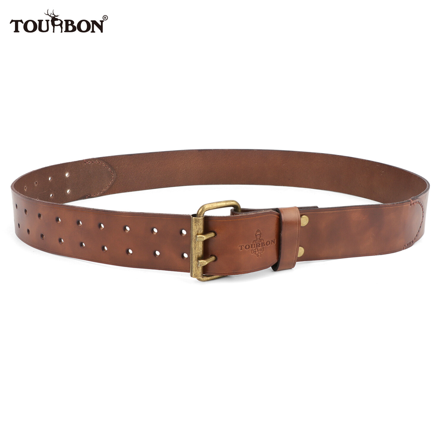 TOURBON Men Retro Leather Belt for Workshop Tool Carrier Gift, Fit 30-45″ Waist