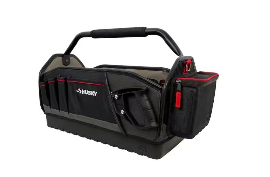 Husky 20″ Heavy-Duty PRO Tool Tote 31 Pockets Waterproof Polyester Black
