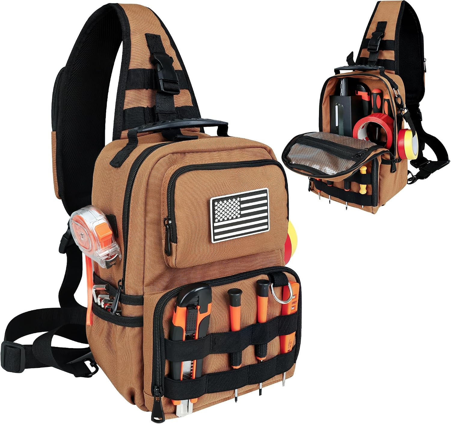 Small Tool Bag, Shoulder Tool Bag Organizer for Electricians, Small Tactical Sli