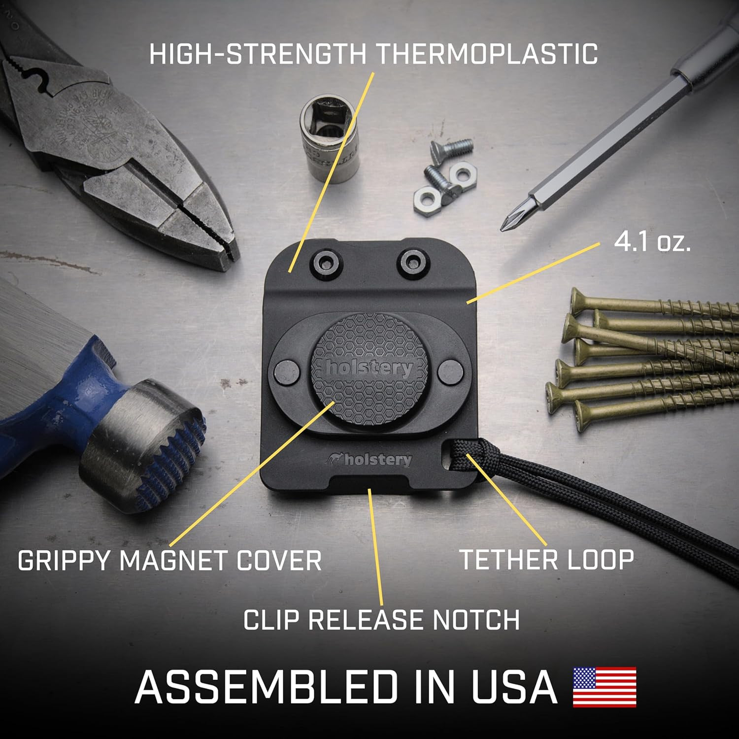 Magmaster | the Original Magnetic Tool Holder – Super Strong – Clip-On Any Belt,