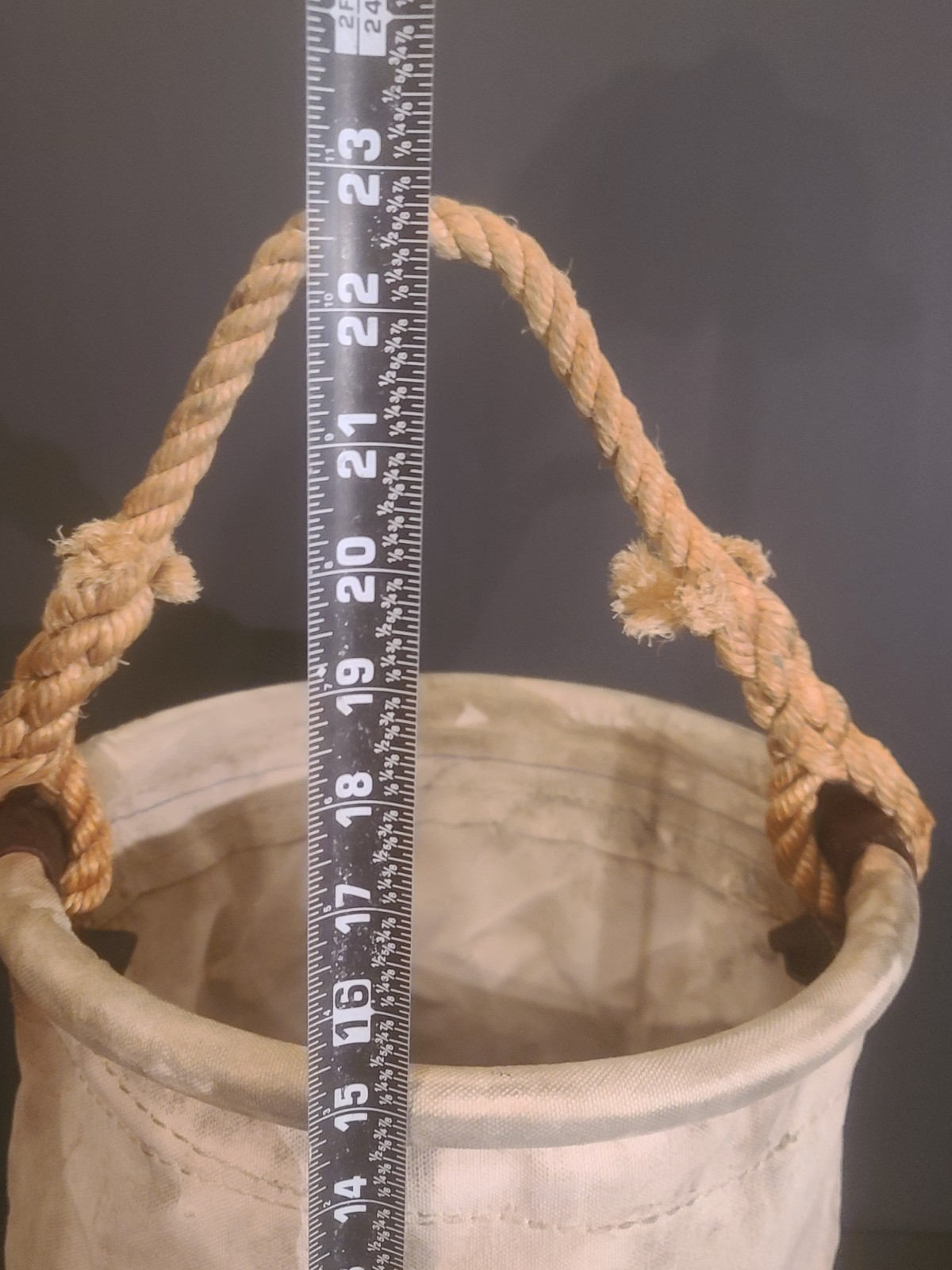 RARE EARLY Klein-BUHRKE Tools 5109 Canvas Tool Bucket Bag Lineman w/Rope Handle