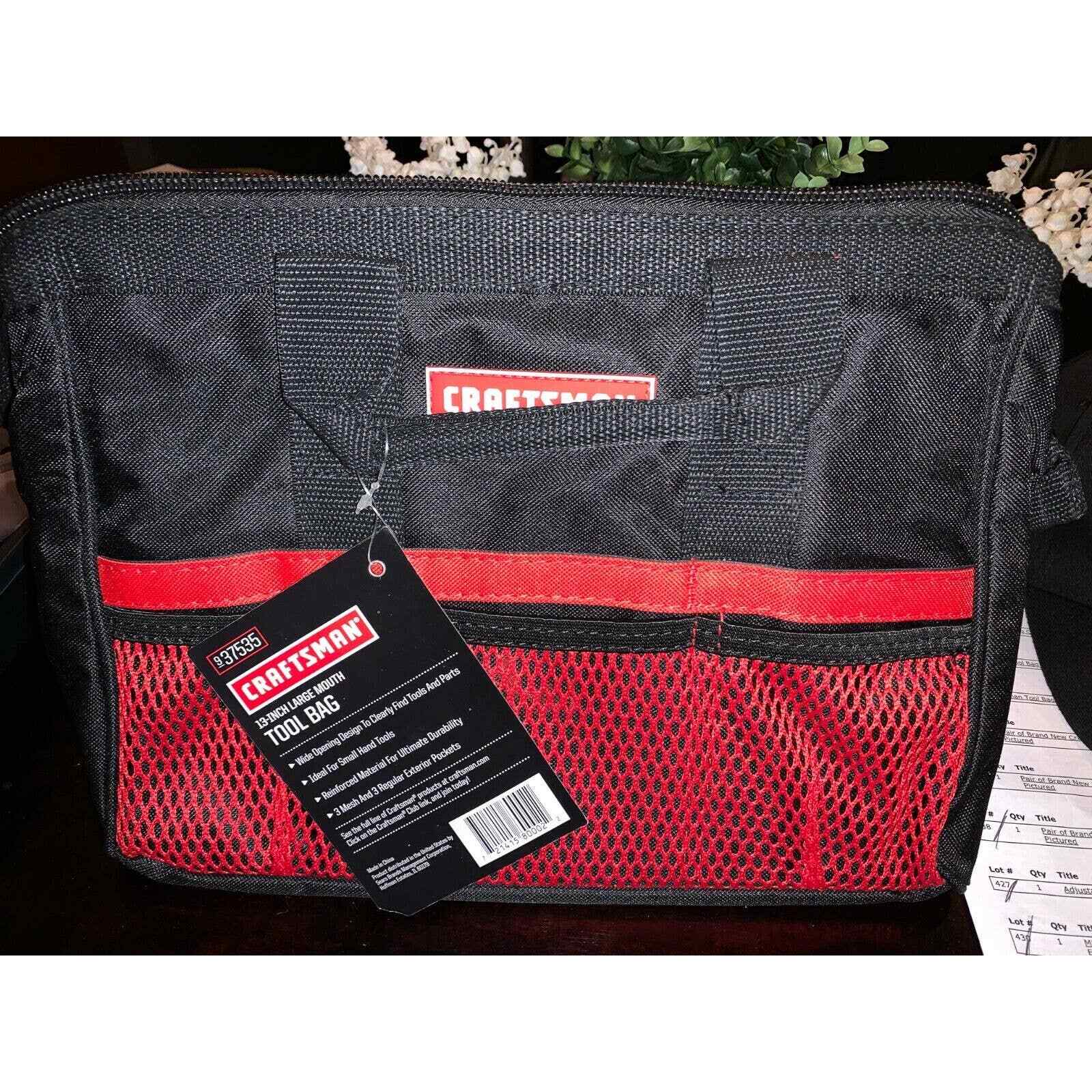 Craftsman 13 in. W Wide Mouth Tool Bag 6 pocket Black/Red