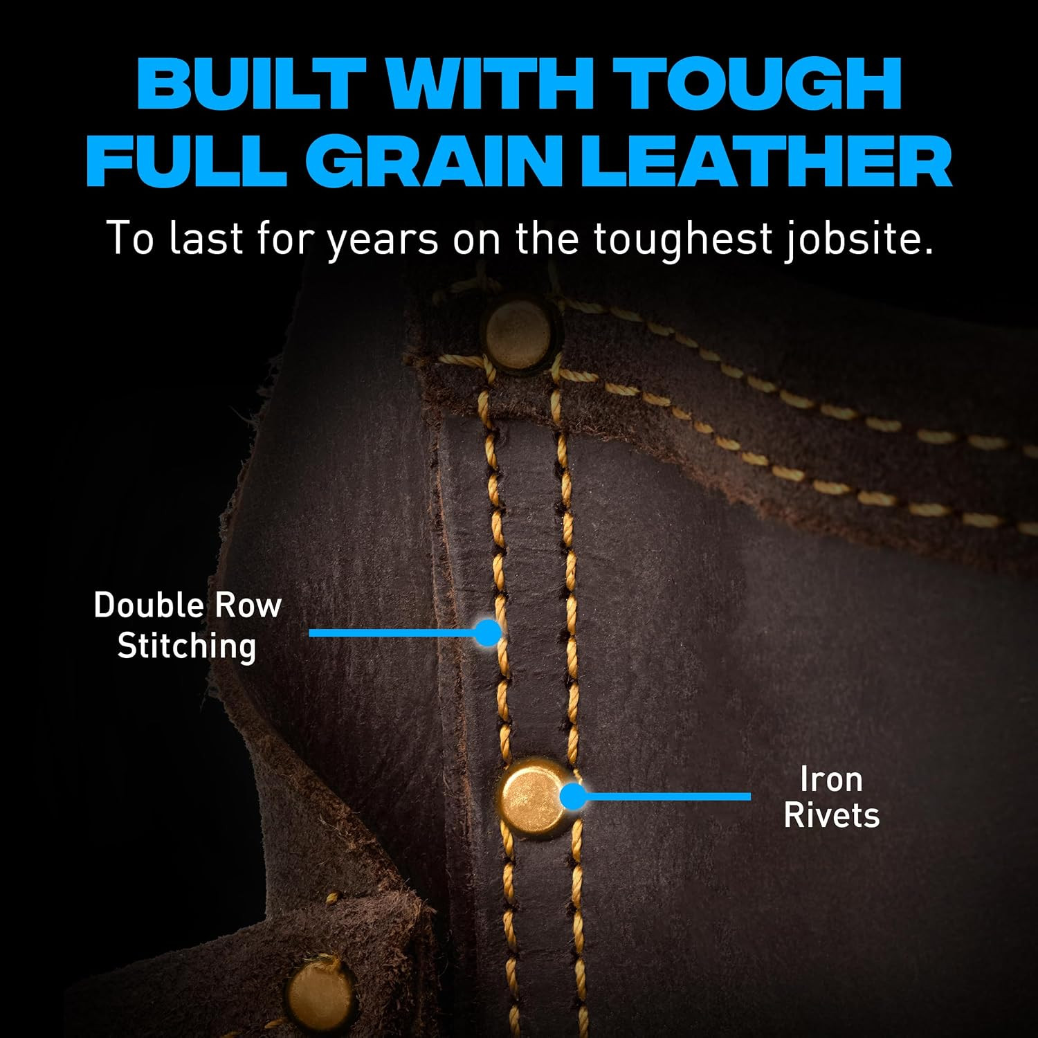 Pro Oil‑Tanned Leather Carpenter Tool Belt with Padded Suspenders & Dual Hammer