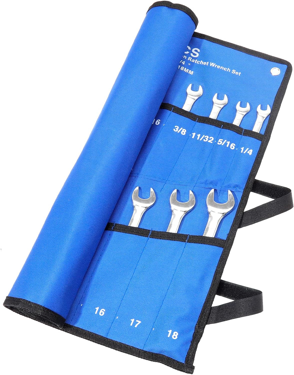20 Pockets Metric & SAE Wrench Tool Roll Up Pouch Utility Heavy Duty Canvas Tool