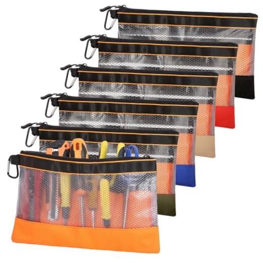 6 Pcs 11.8″ Clear Tool Pouch Tool pouch Bags | 1680D Multicolor-6pcs