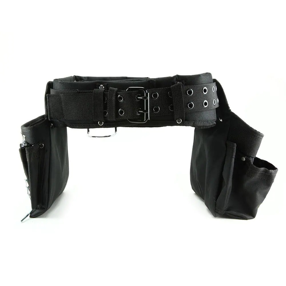 NEW Black Nylon Electricians Tool Belt Contractor Bag Pouch Storage Klein Tools