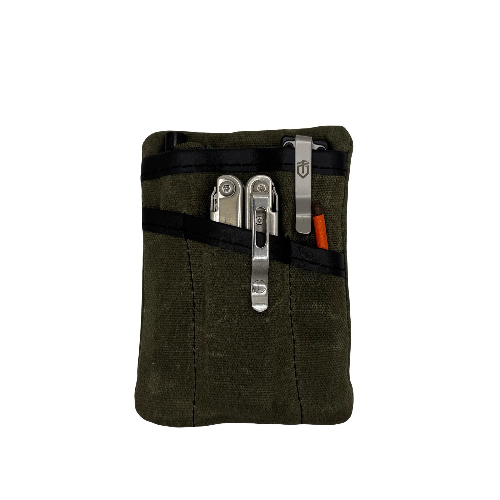 Waxed Canvas Pocket EDC Organizer – Forest Green