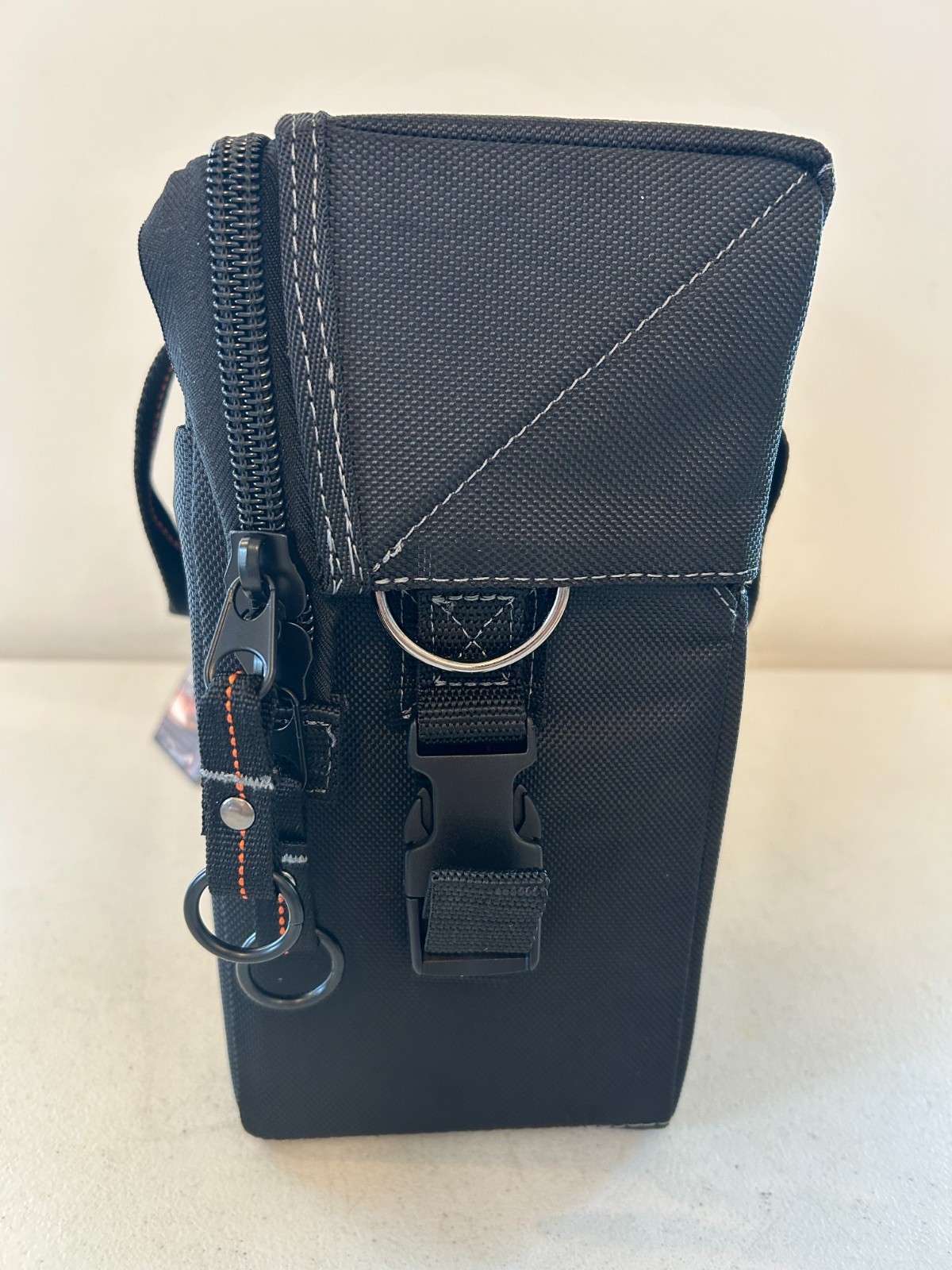 WELKINLAND 15-Pockets Electrician Tool Box Shoulder Tote Bag Large Black Orange