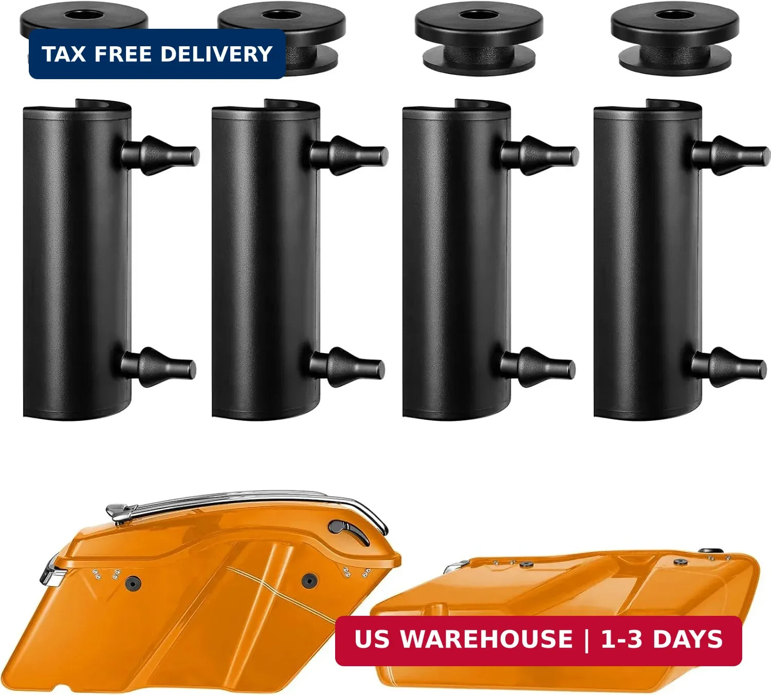 PBYMT Hard Saddlebag Rubber Grommets & Support Cushions Mounts Compatible for Ha