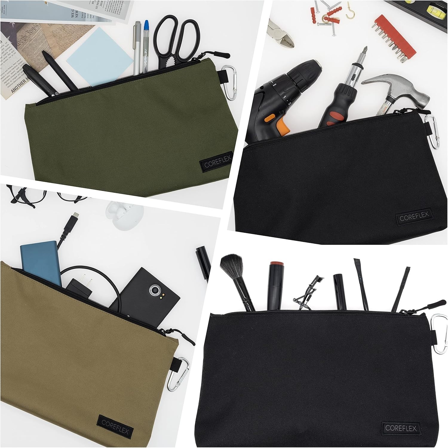 Compact 12-Inch Heavy-Duty Canvas Tool Pouch – 6 Pack for Organized Simplicity