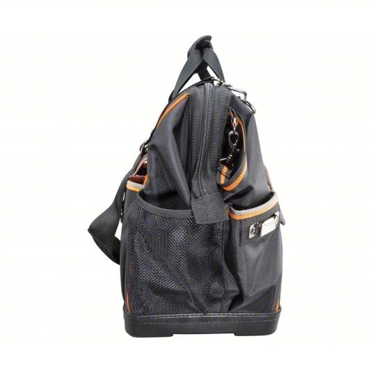 KLEIN TOOLS Tool Bag: 17 1/2″ W x 10″ D x 16″ H, Black, Polyester, 42 Pocket New