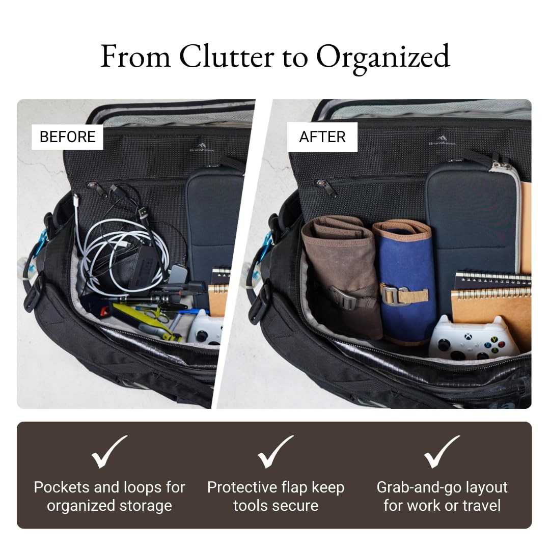 LOCHBY® Art & Electronic Organizer | EDC Roll-Up Tool Bag for Small, Nautical