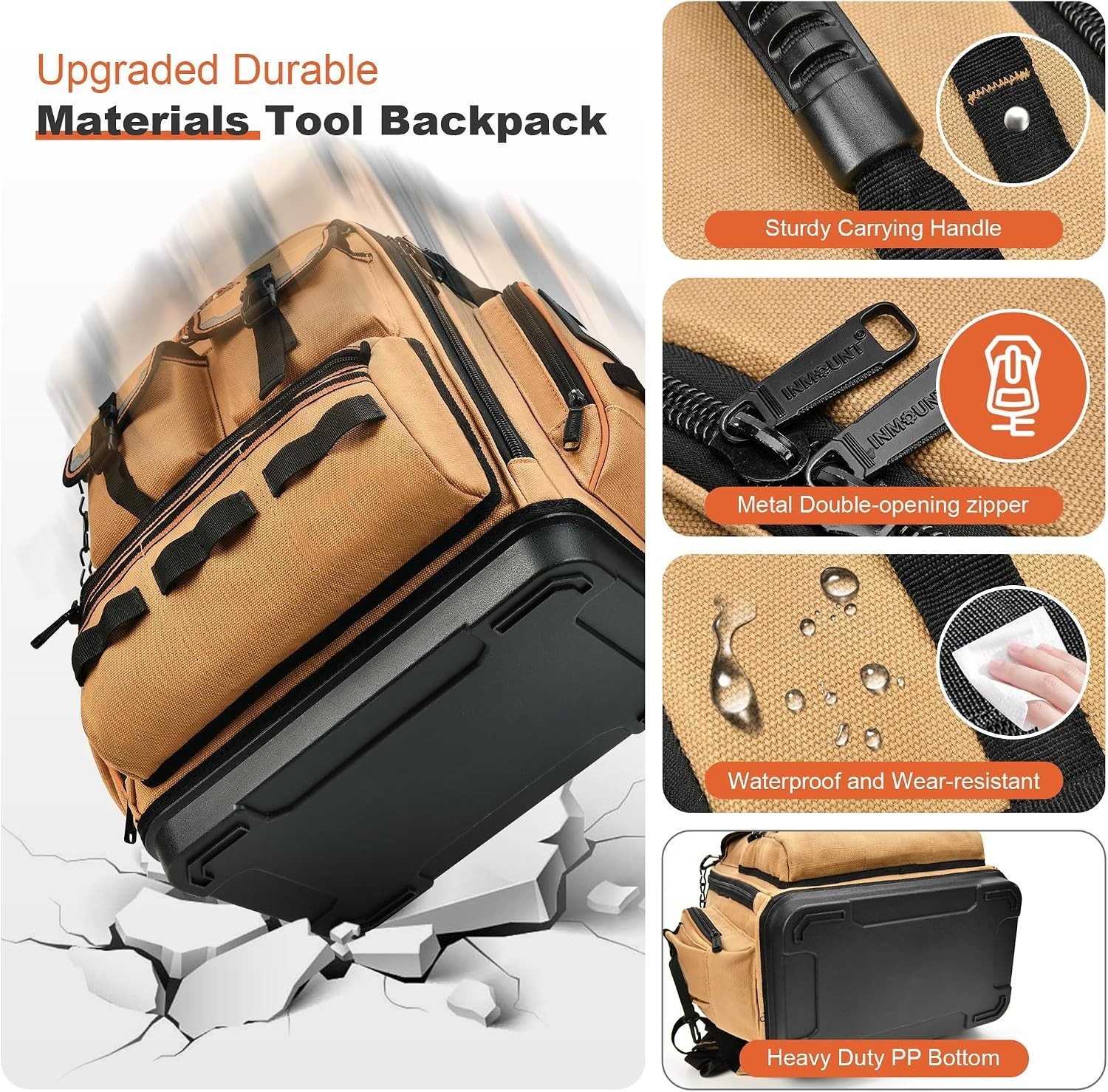 1680D Tool Backpack – Spacious 56-Pocket Organizer for Electricians & HVAC