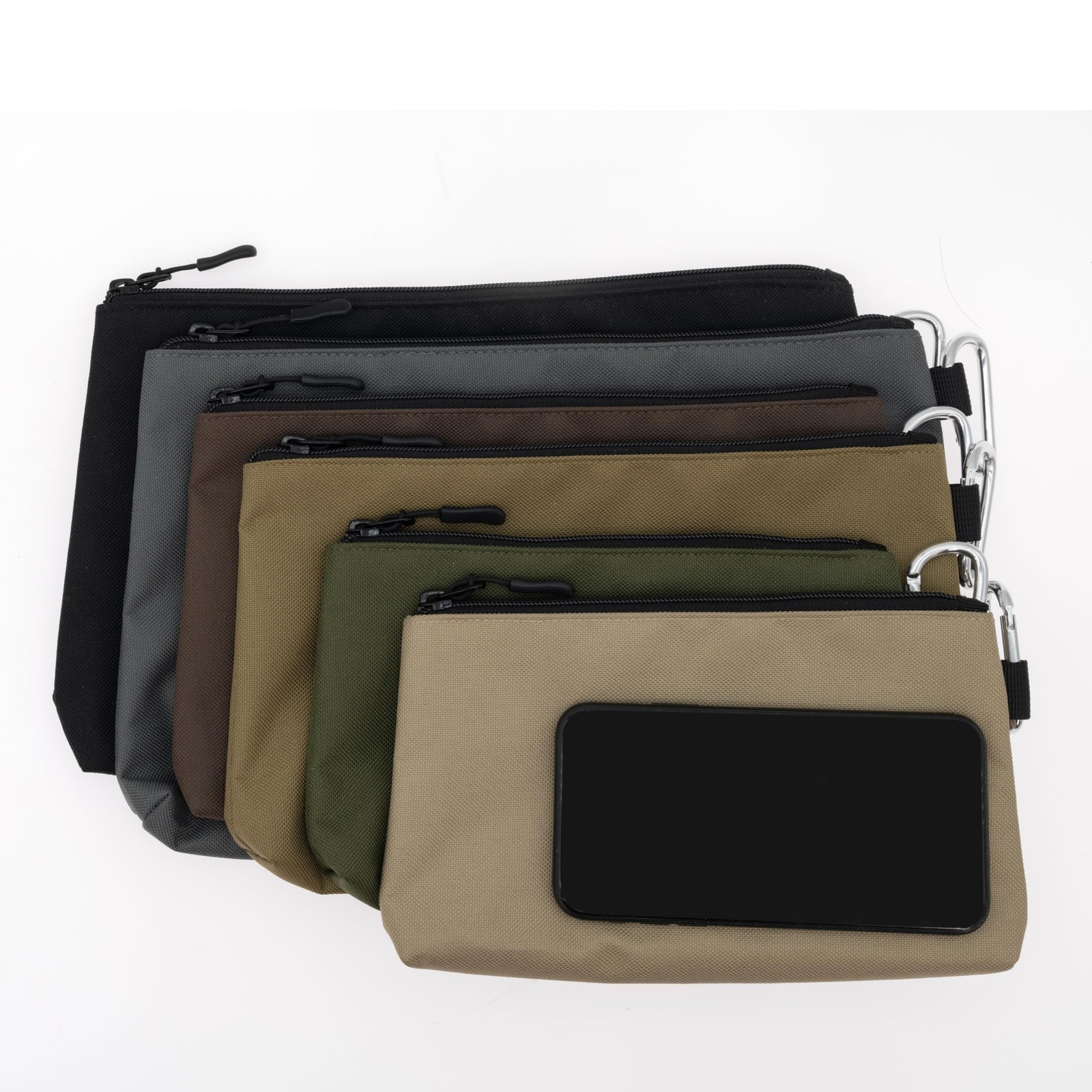 COREFLEX Premium Tool Pouch Zipper Bag, Small 6 pack Combo mixed size Khaki